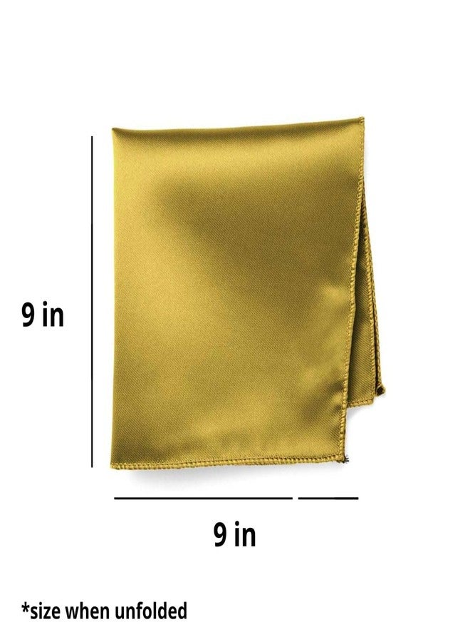 tiemart Gold Solid Color Pocket Square - Image 2